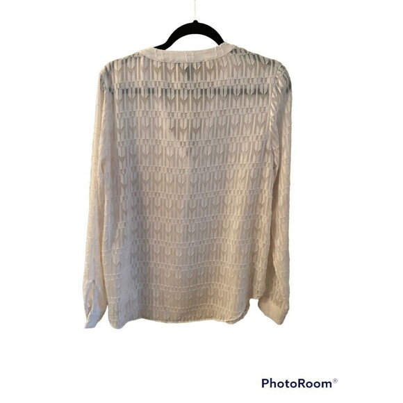 Banana Republic Long-Sleeve White Sheer Top. Sz.M - Picture 2 of 5